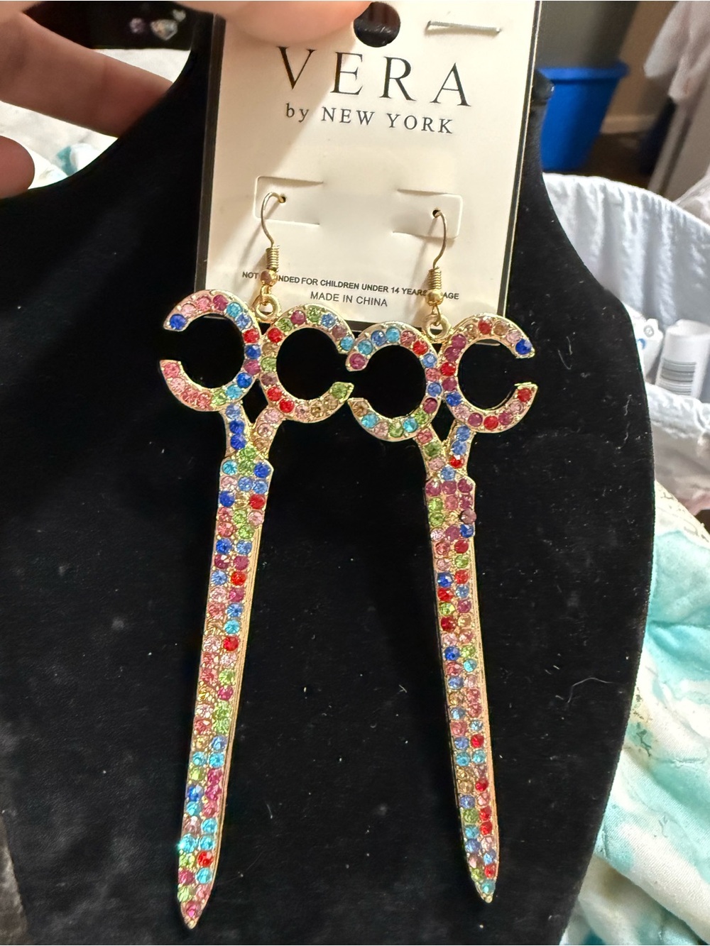 Simply Vera Vera Wang Gold-Tone Multicolor Crystal Scissor Drop Earrings